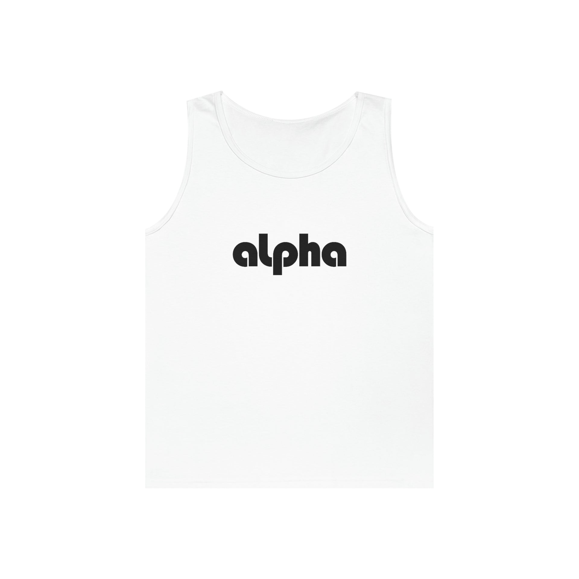 alpha unisex cotton bro tank - black logo – lowercase alpha clothing
